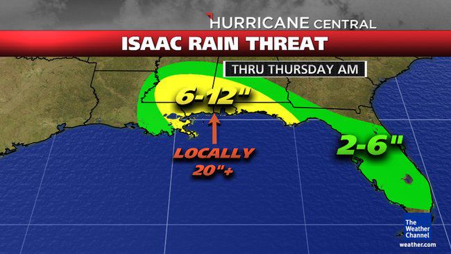 Tropical Storm Isaac Rain Update